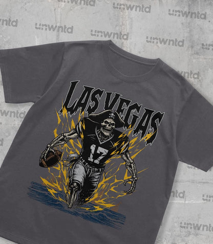 Las Vegas Football Shirt - Graphic Tees - Skeleton Shirt - Merch Tee - Gift Shirt - Bootleg Shirt - Skeleton Football Shirt - Raiders