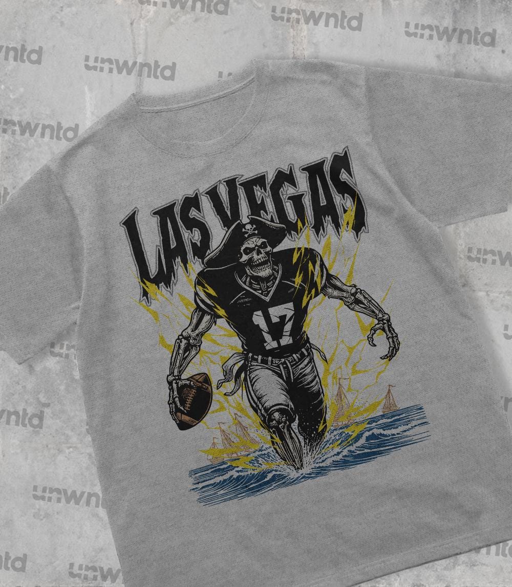 Las Vegas Football Shirt - Graphic Tees - Skeleton Shirt - Merch Tee - Gift Shirt - Bootleg Shirt - Skeleton Football Shirt - Raiders