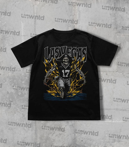 Las Vegas Football Shirt - Graphic Tees - Skeleton Shirt - Merch Tee - Gift Shirt - Bootleg Shirt - Skeleton Football Shirt - Raiders