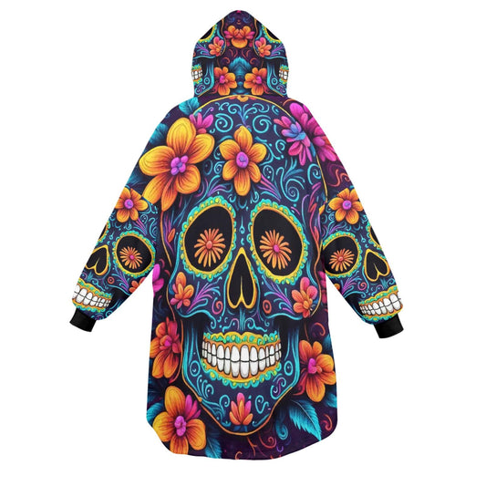 Blanket Hoodie personalized blankets hoodie that is a blanket Día De Los Muertos Chicano Day of the Dead Blanket Chicanos Sugar Skull