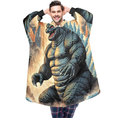 Godzilla Blanket Hoodie Retro Kaiju Comics Personalized Blanket