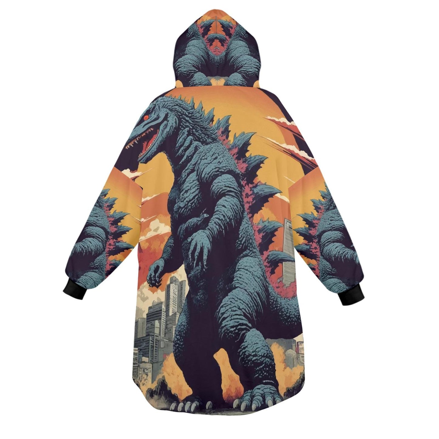 Godzilla Blanket Hoodie Retro Comics Kaiju Personalized Blanket