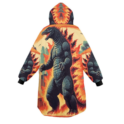 Godzilla Blanket Hoodie Retro Kaiju Comics Personalized Blanket