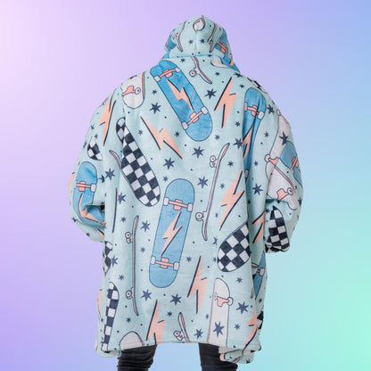 Skateboard Hoodie Blanket Oversized Thick Sherpa Hoodie Snugclub One Size