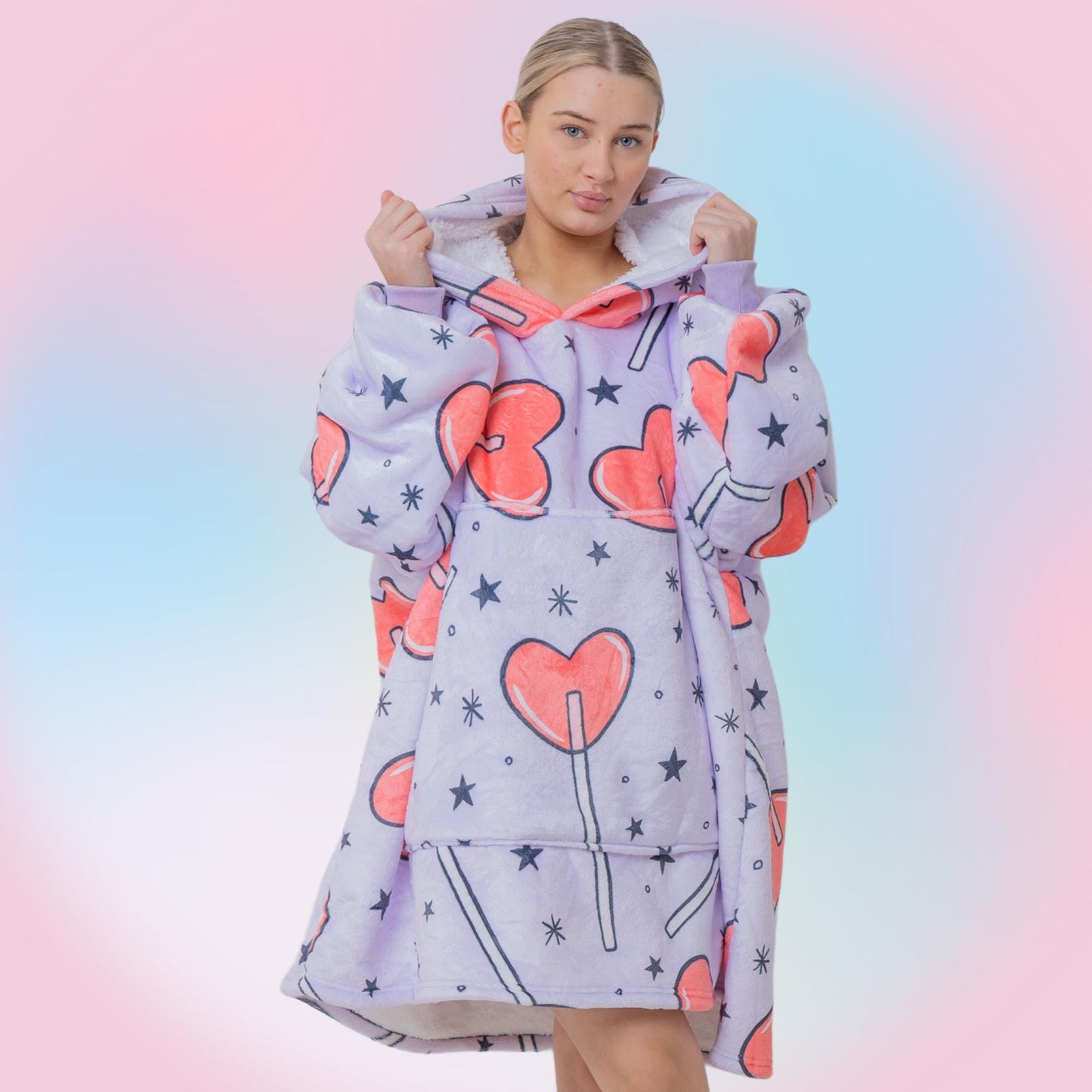 Lolly Love Hoodie Blanket Oversized Thick Sherpa Hoodie Snugclub One Size