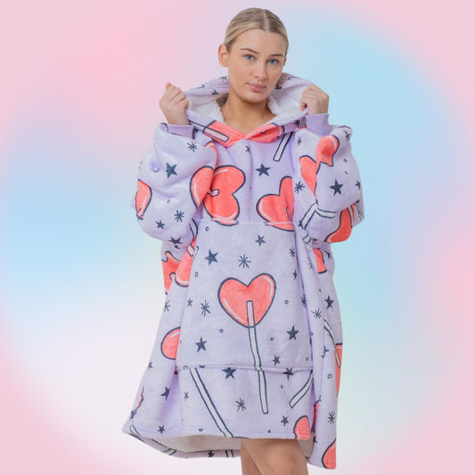Lolly Love Hoodie Blanket Oversized Thick Sherpa Hoodie Snugclub One Size