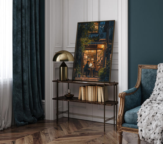 Cozy Cafe Studio Ghibli Film Inspired Warm Toned Art Print, Japanese Wall Art for Home Decor, Japanese VIntage Wall Art, Japanese cafe print