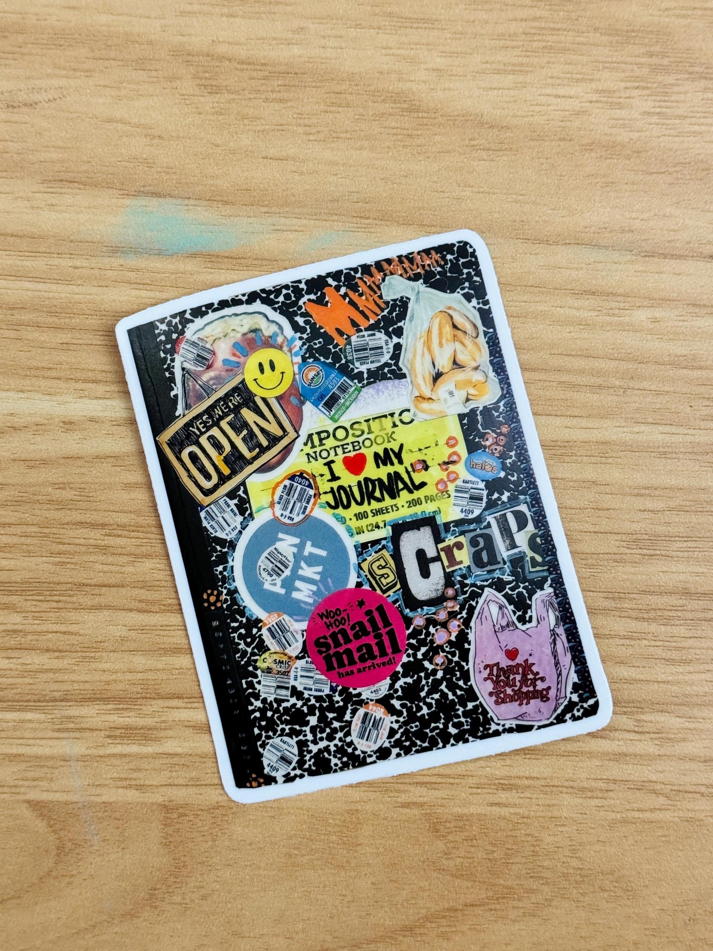 I Heart My Journal Sticker | Waterproof  Decals| Composition Book cover