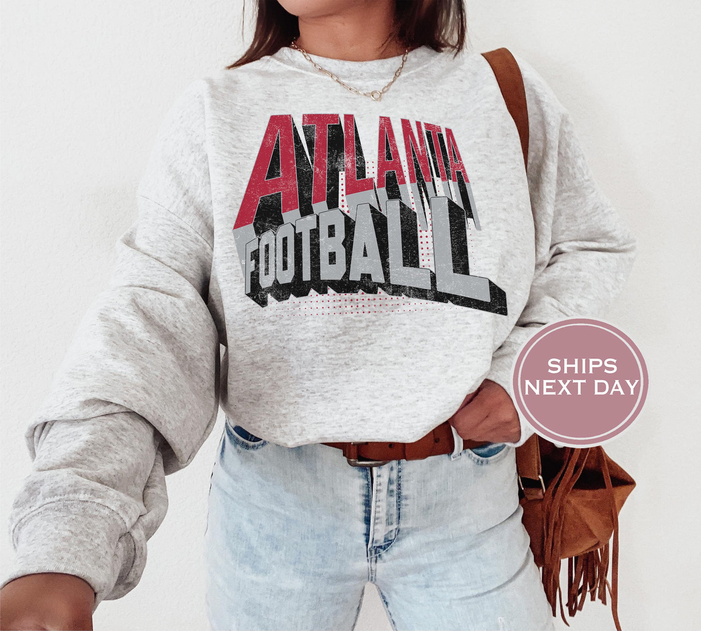 Atlanta Football Sweatshirt, Vintage Atlanta Crewneck, Retro Atlanta Sweatshirt, Atlanta Varsity Sweatshirt, Atlanta Football Gift