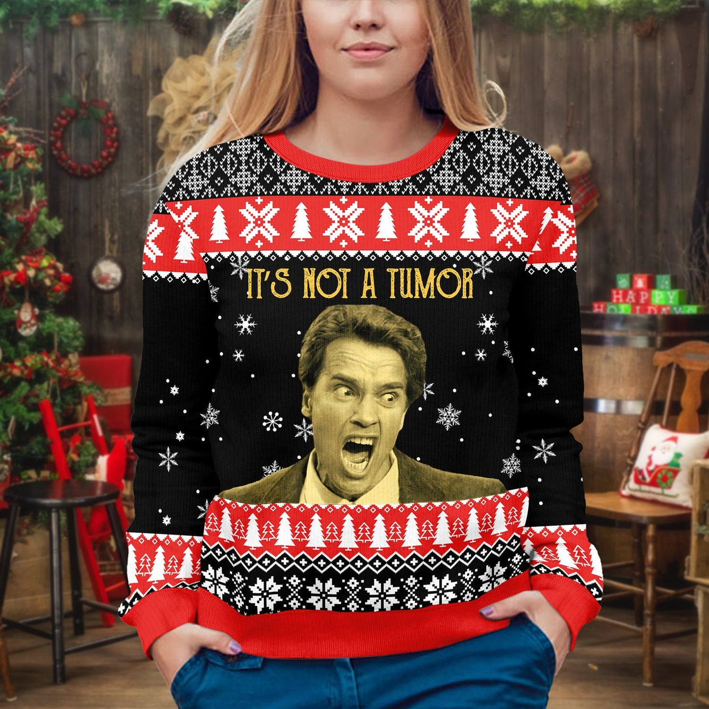 Kindergarten Cop Christmas Sweater: Retro Movie Quote Ugly Holiday Sweatshirt