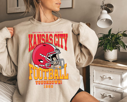 Kansas City Football Sweatshirt, Vintage Kansas City Crewneck, Retro Kansas City Sweatshirt, Kansas City Toddler Crewneck