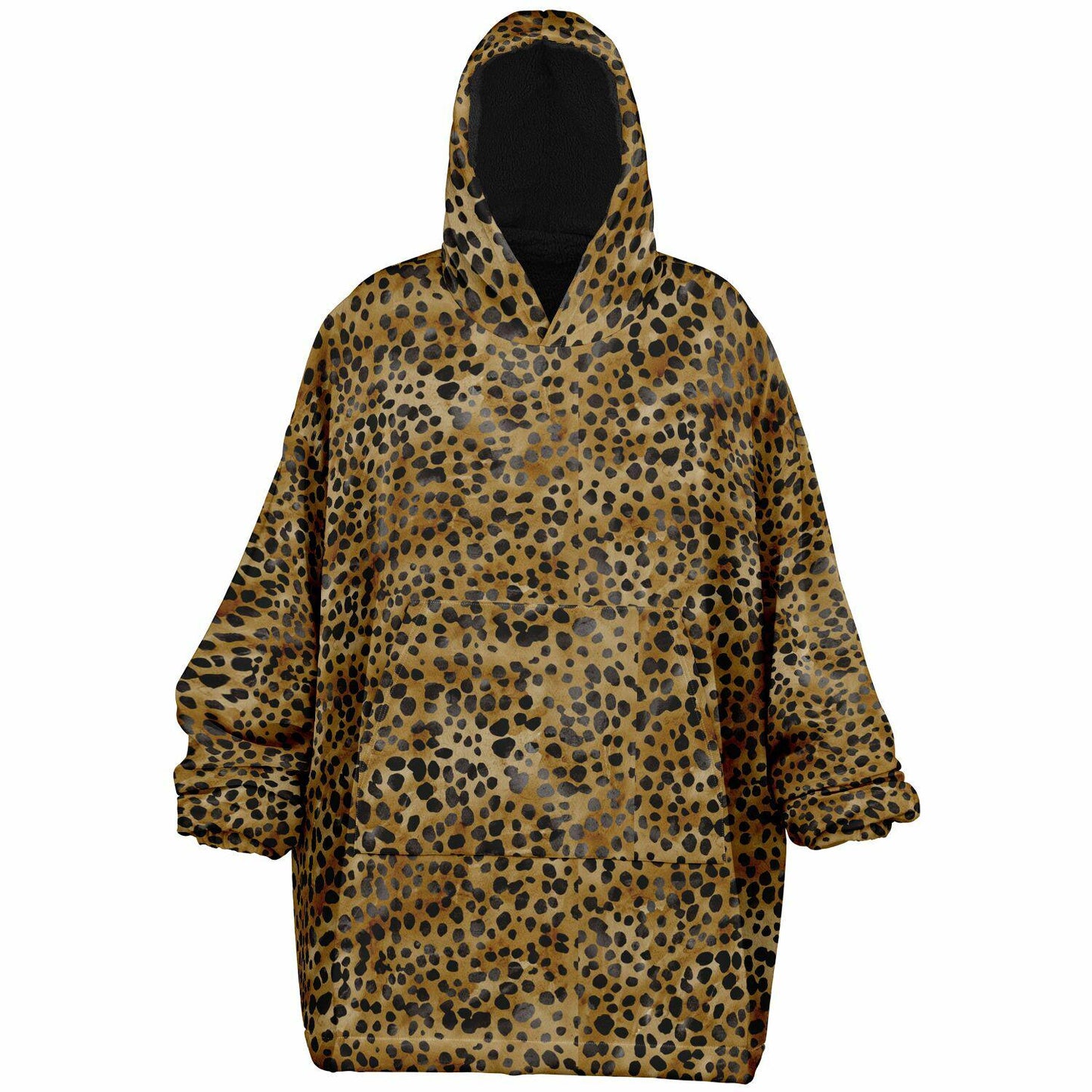 Unisex Cute leopard Print Snug Hoodie,Printed Hooded Blanket with Sleeves, Lounge Wear, All Over Print Hoodie, Birthday Gift,Christmas Gifts