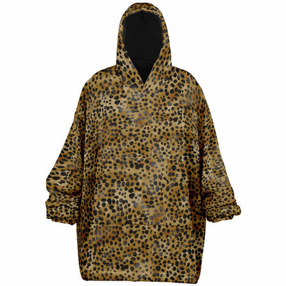 Unisex Cute leopard Print Snug Hoodie,Printed Hooded Blanket with Sleeves, Lounge Wear, All Over Print Hoodie, Birthday Gift,Christmas Gifts