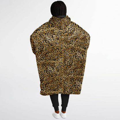 Unisex Cute leopard Print Snug Hoodie,Printed Hooded Blanket with Sleeves, Lounge Wear, All Over Print Hoodie, Birthday Gift,Christmas Gifts