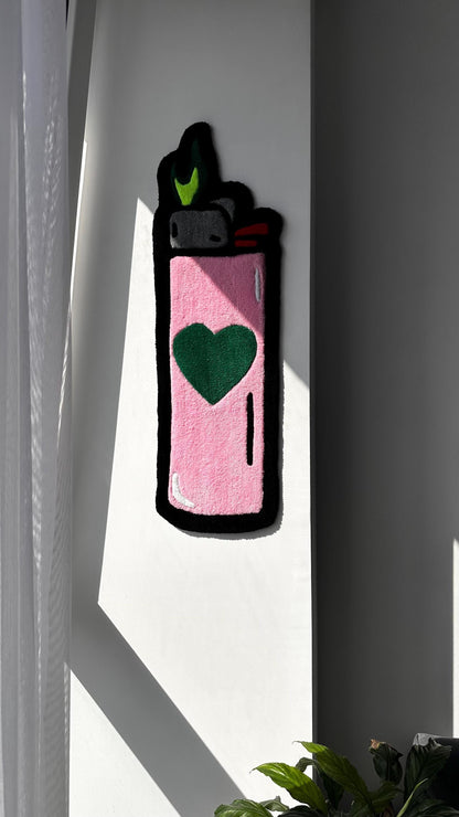 Tufted Lighter Rug / 3d custom rug / Funky Wall Decor , 100% Handmade rug