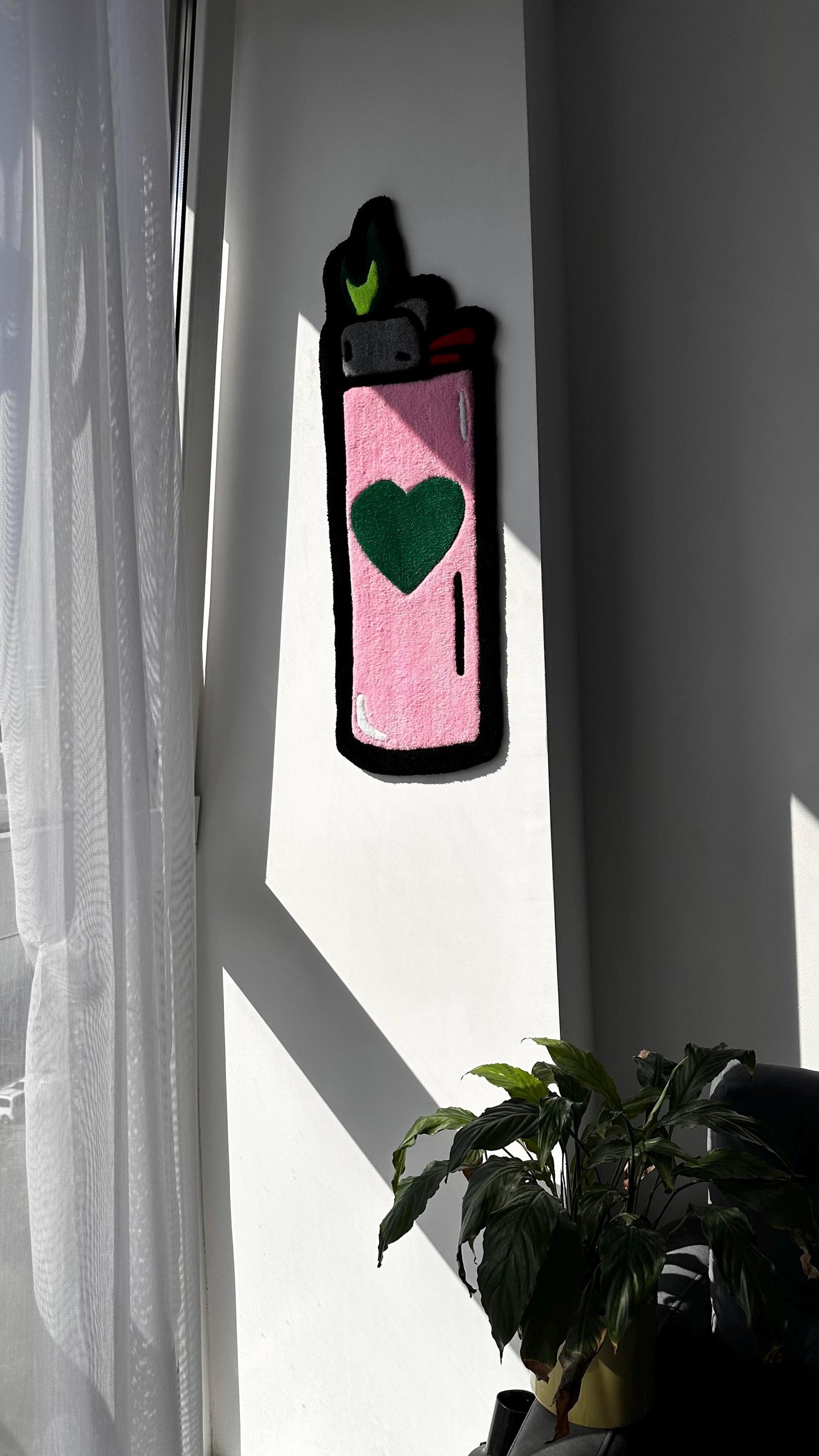 Tufted Lighter Rug / 3d custom rug / Funky Wall Decor , 100% Handmade rug