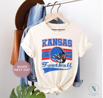 Retro Kansas Football Shirt, Vintage Kansas Football Shirt, Lawrence Kansas Shirt, College Football Shirt