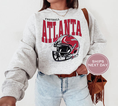 Atlanta Football Sweatshirt, Vintage Atlanta Crewneck, Retro Atlanta Sweatshirt, Atlanta Varsity Sweatshirt, Atlanta Longsleeve