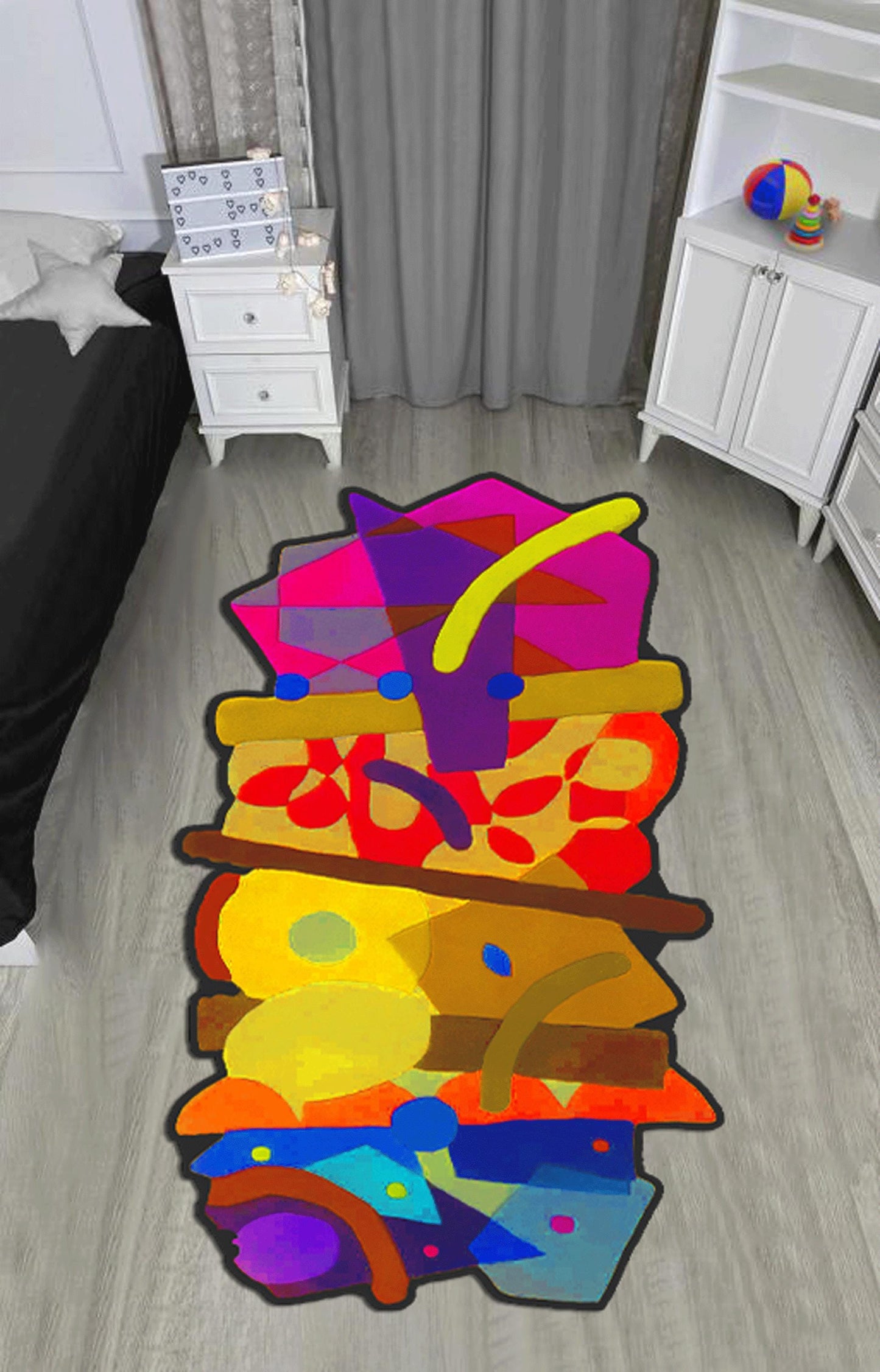 Multi colored Irregular Shape, Irregular rug, Irregular area rug, Living room carpet, colorful irregular carpet,modern irregular rug,bedroom