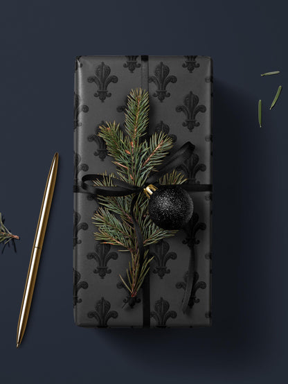 Fleur de Lis Wrapping Paper Birthday Gift Wrap French Design Elegant Gift Wrap Decorative Paper Unique Wrapping Paper Premium Gift Wrap