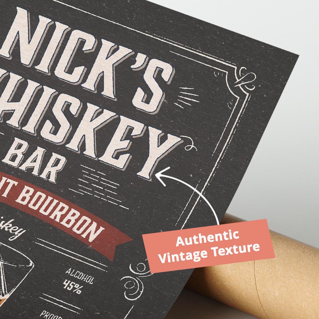 Whiskey Cocktail Poster, Whiskey Bar Wall Art | Bar Cart Prints | Alcohol Poster, Whiskey Bar Decor, Whiskey Bar Sign