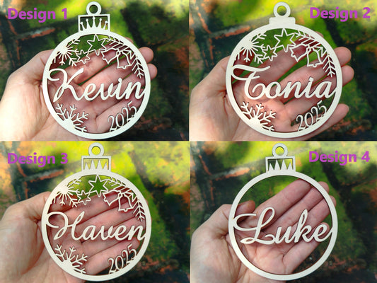 Custom Christmas Ornaments, Personalized Christmas Tree Decor, Wood Xmas Home Decor Gift, Christmas Bauble, Gift Tags,  Xmas 2025 holiday
