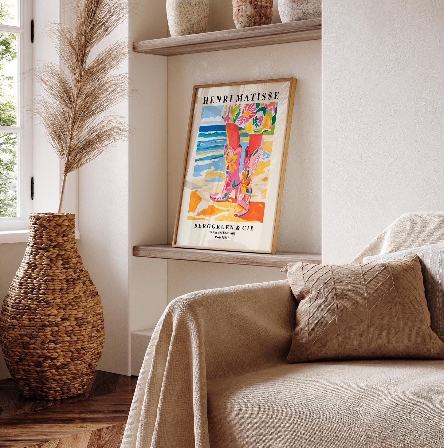 Coastal Cowgirl Art Print: Matisse Style Beach Decor