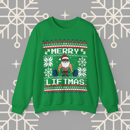 Merry Liftmas Ugly Christmas , Funny Workout Christmas Sweatshirt, Gym Lover Holiday Jumper, Fitness Xmas