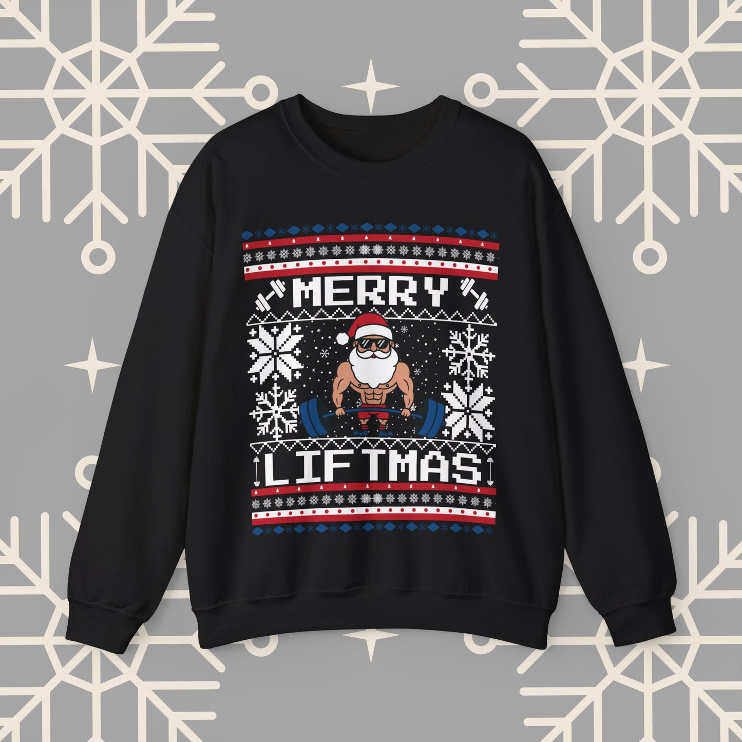 Merry Liftmas Ugly Christmas , Funny Workout Christmas Sweatshirt, Gym Lover Holiday Jumper, Fitness Xmas