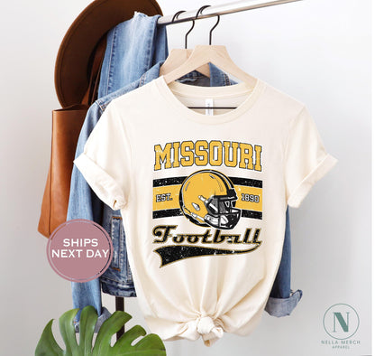Retro Missouri Football Shirt, Vintage Missouri Football Tee, Columbia Missouri T-Shirt, College Football Shirt