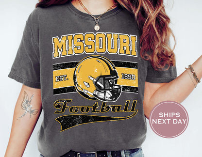 Retro Missouri Football Shirt, Vintage Missouri Football Tee, Columbia Missouri T-Shirt, College Football Shirt