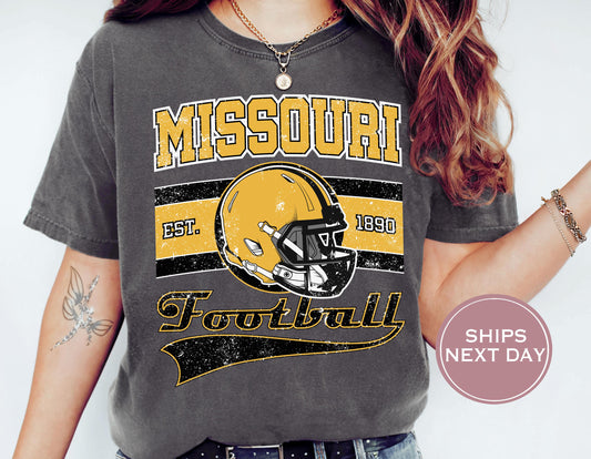 Retro Missouri Football Shirt, Vintage Missouri Football Tee, Columbia Missouri T-Shirt, College Football Shirt