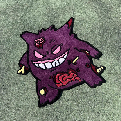 Handmade Tufted Cartoon-Inspired Zombie Ghost Rug – Creepy Cute Horror Decor, Unique Gift for Friends and Family