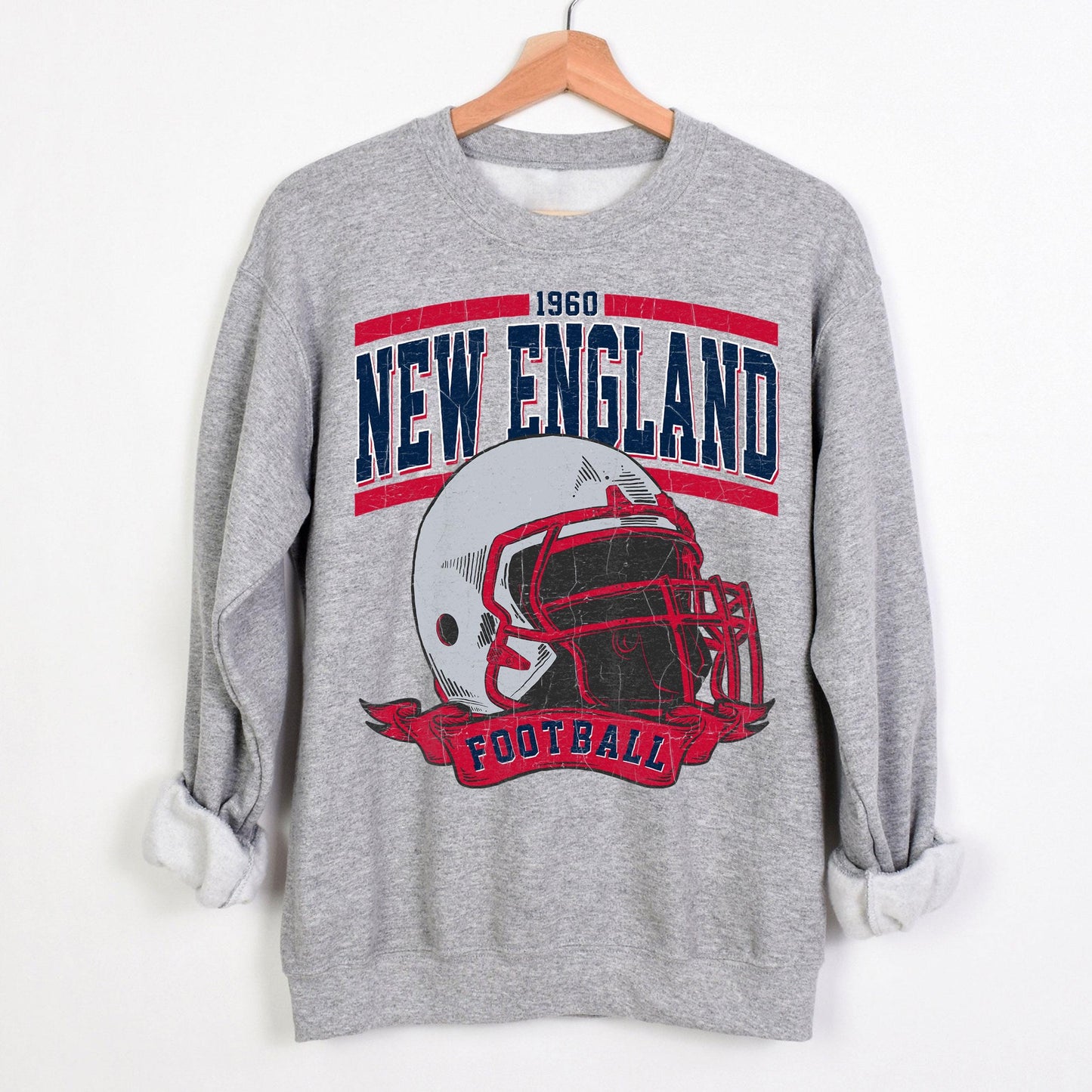 Vintage New England Football Sweatshirt,Sunday Football Shirt, New England Game Day Shirt, New England Football Shirt