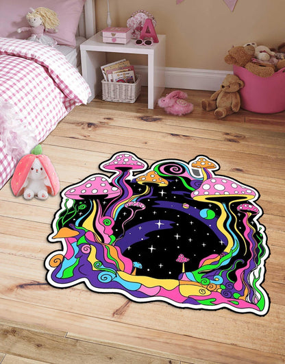 Psychedelic mushroom rug, red mushroom rug, toad rug, mushroom rug, gaming room decor, mushroom rug,custom rug,Halloween gift,Christmas gift