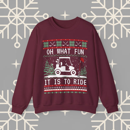 Christmas Golf Sweatshirt, Golf Cart Ugly Christmas , Funny Golf Jumper, Holiday Golfing Pullover, Gift for Golfer