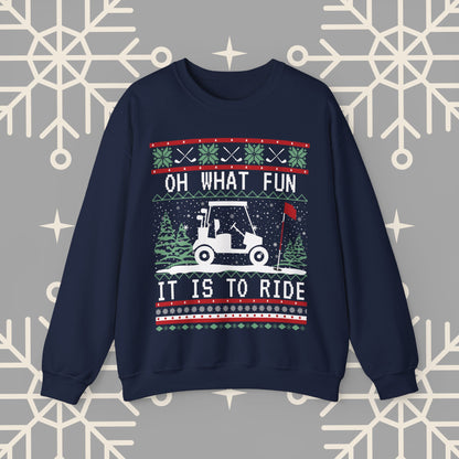 Christmas Golf Sweatshirt, Golf Cart Ugly Christmas , Funny Golf Jumper, Holiday Golfing Pullover, Gift for Golfer