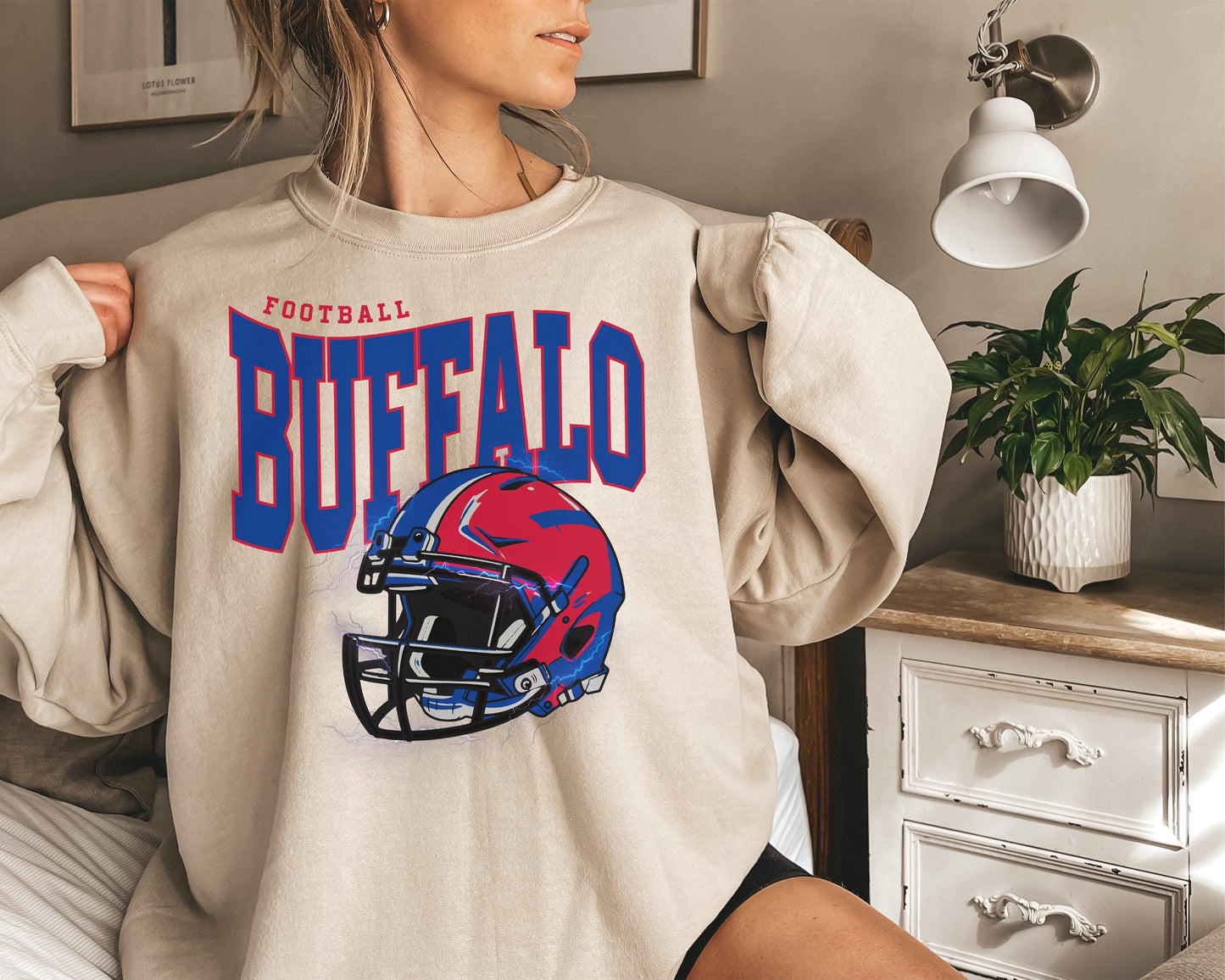 Buffalo Football Sweatshirt, Vintage Buffalo Crewneck, Retro Buffalo Sweatshirt, Buffalo Varsity Sweatshirt, Buffalo Long Sleeve