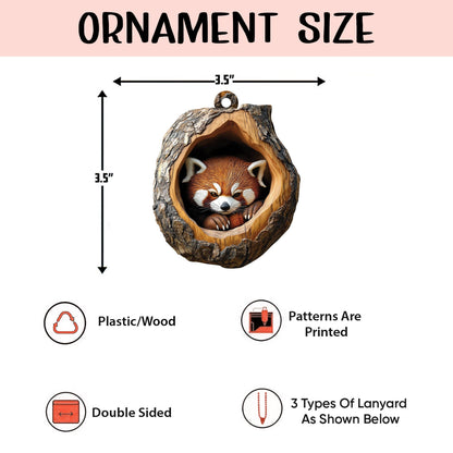 Red Panda 2D Flat Ornament, Red Panda Rearview Mirror Car Accessories, Red Panda Christmas Ornament, Red Panda Ornament, Red Panda Lover