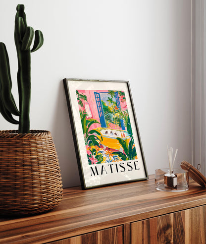 Rats in Bathtub Art Print: Matisse Style Tropical Bathroom Decor