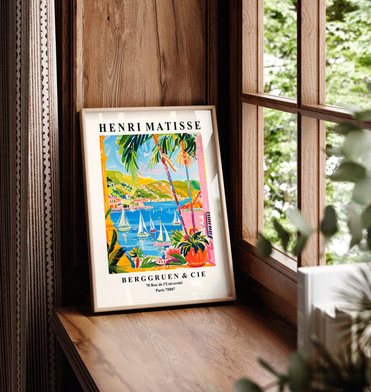 Henri Matisse Print: Pink Mediterranean Riviera Sailing Art