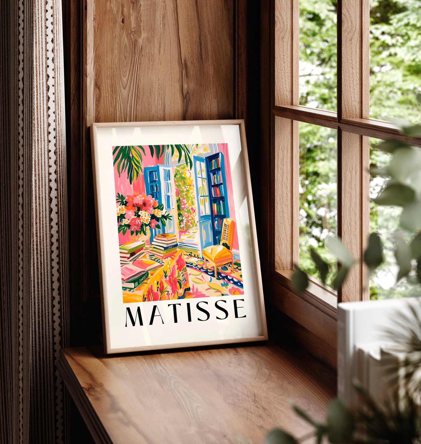 Henri Matisse bookish art print, Aesthetic library wall art, Book lover gift, Mid century print, Exhibition poster