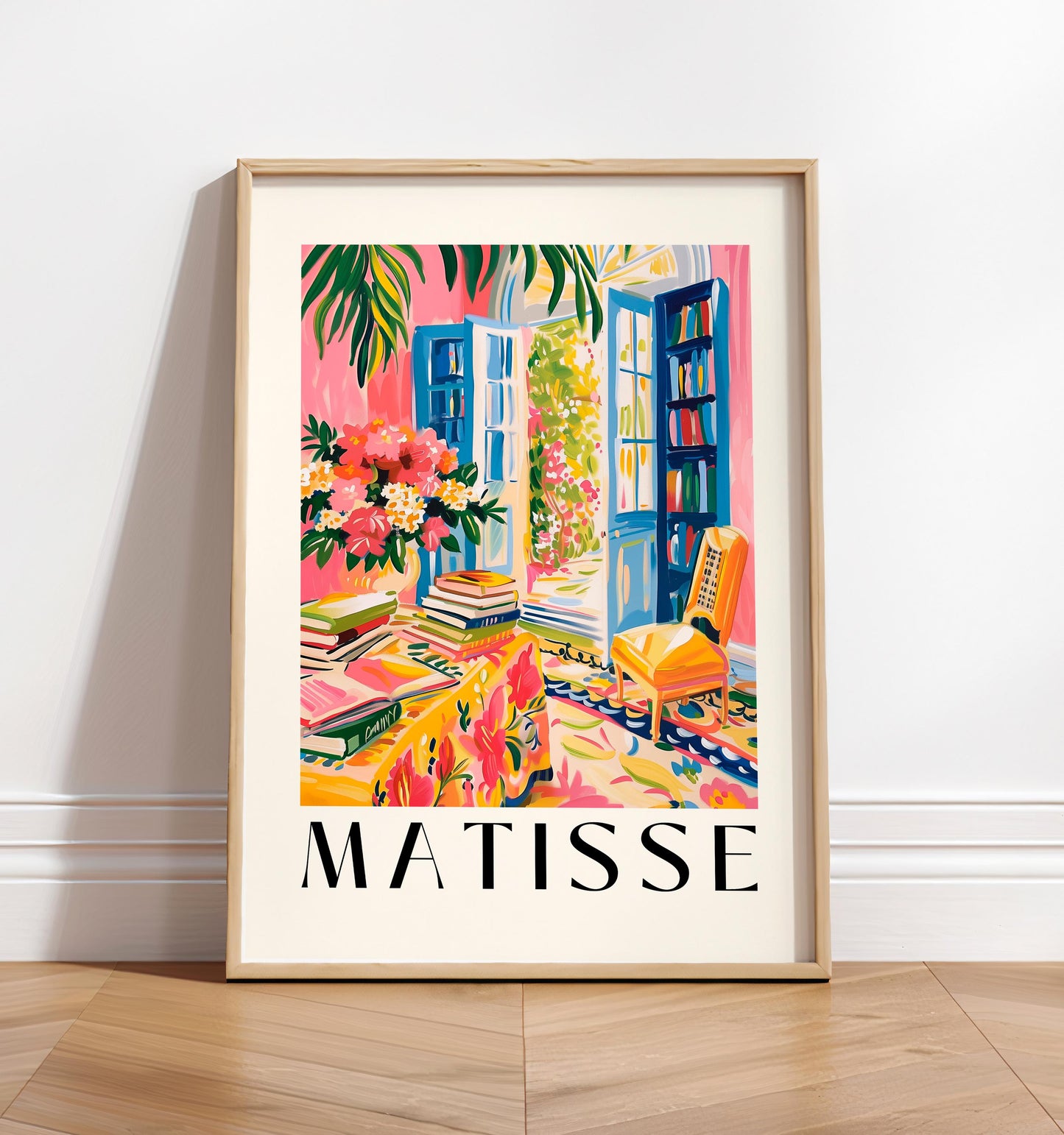Henri Matisse bookish art print, Aesthetic library wall art, Book lover gift, Mid century print, Exhibition poster