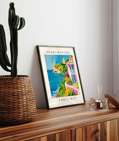 Henri Matisse Lighthouse Print: Pink Beachy Mid-Century Modern Wall Art