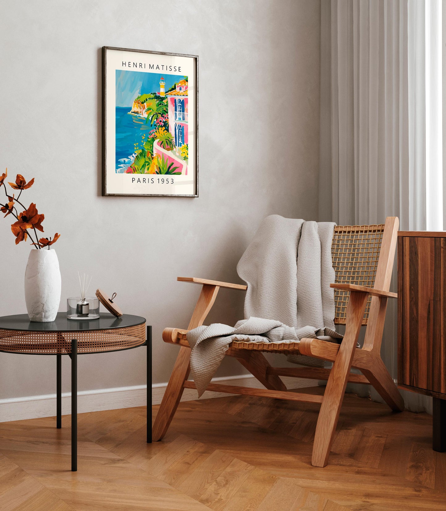 Henri Matisse Lighthouse Print: Pink Beachy Mid-Century Modern Wall Art