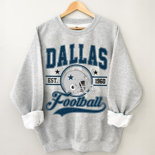 Vintage Dallas Football Sweatshirt, Dallas Game Day Shirt, Dallas Shirt, Game Day Shirt, Trendy Dallas Football Fan Gift.