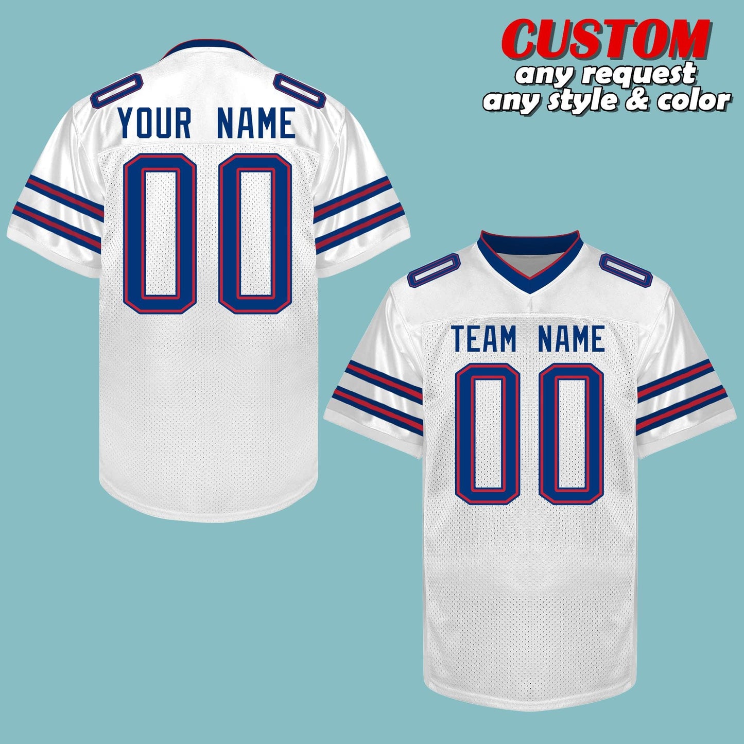 Custom Football jersey Personalized Your Name Stitched Printed Team sport uniform for Men Women Adult fans toddler kids youth New years gift