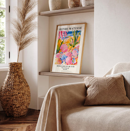 Seashells Art Print: Beachy Coastal Decor, Matisse Style