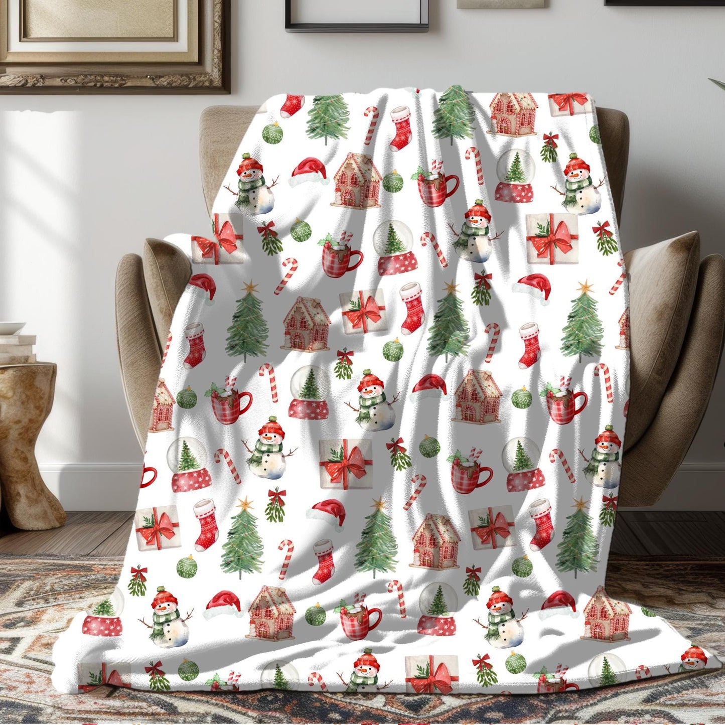 Christmas Throw Blanket - Christmas Movie Watching Blanket, Christmas Decor, Holiday Blanket, Holiday Decor Blanket, Christmas Throw Gift