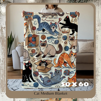 Personalized Cat Blanket for Cat Lovers - Sherpa Throw Gift for Cat Moms & Pet Parents - Custom Pet Blanket